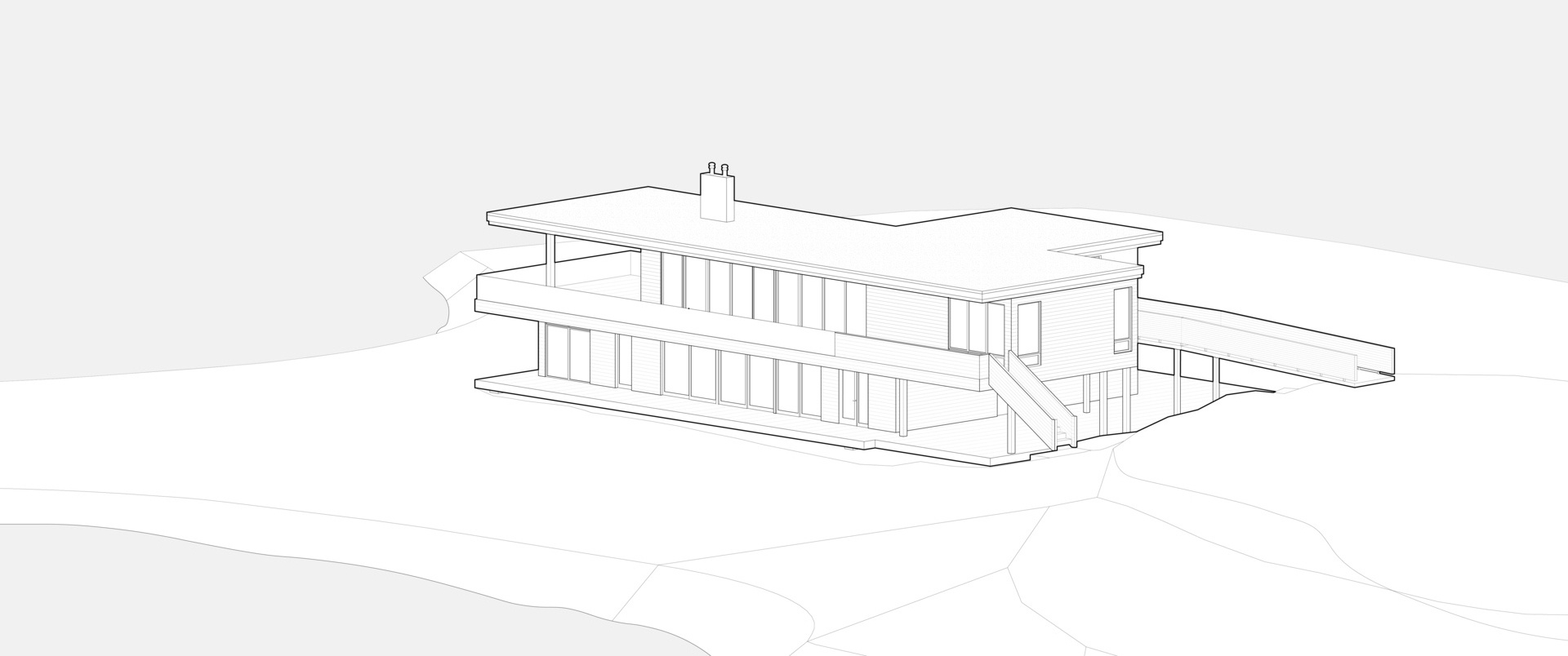 Long Lake Cottage brings together elevated living spaces, grounded materials, and a layout shaped by both landscape and lifestyle. By placing shared areas above and private rooms below, the design opens the home to views while keeping a strong connection to the forest floor.