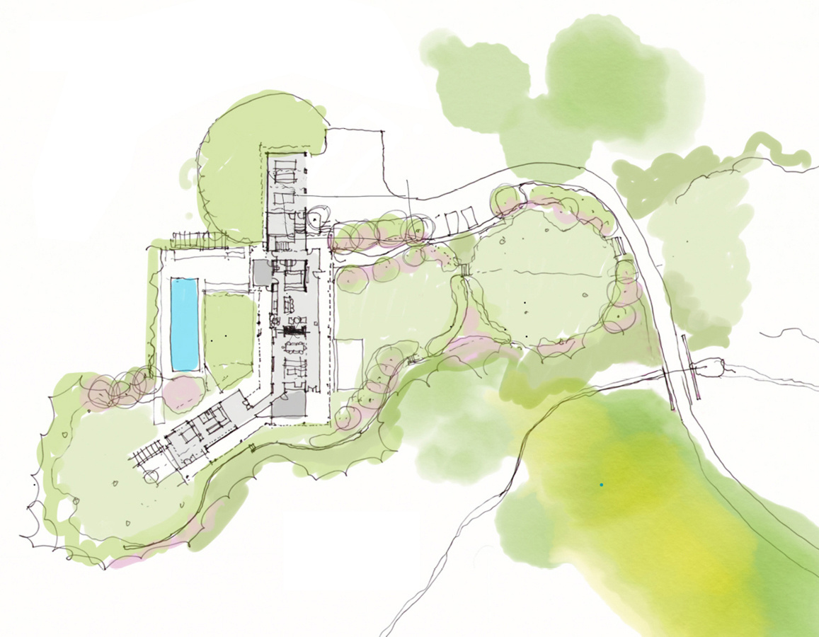 Architectural drawings reveal a clear layout anchored by a central Great Room.