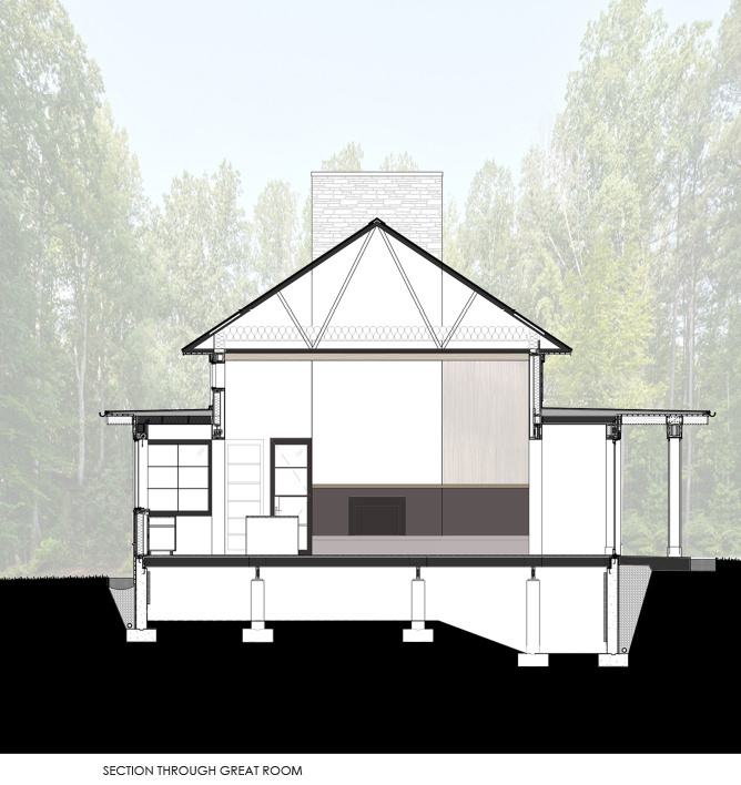 Architectural drawings reveal a clear layout anchored by a central Great Room.