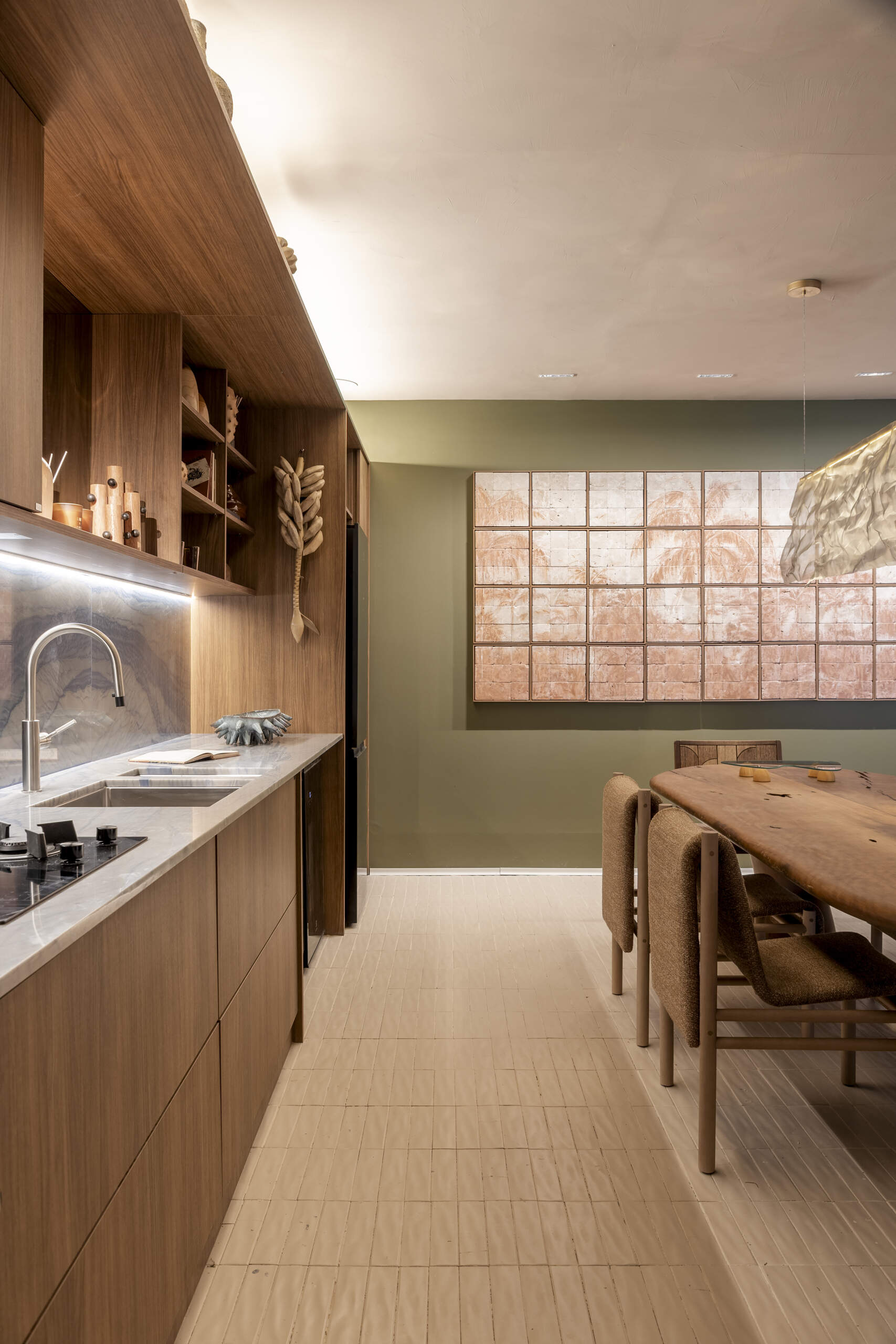 A kitchen that stays connected to the home, designed for cooking while staying part of the conversation.