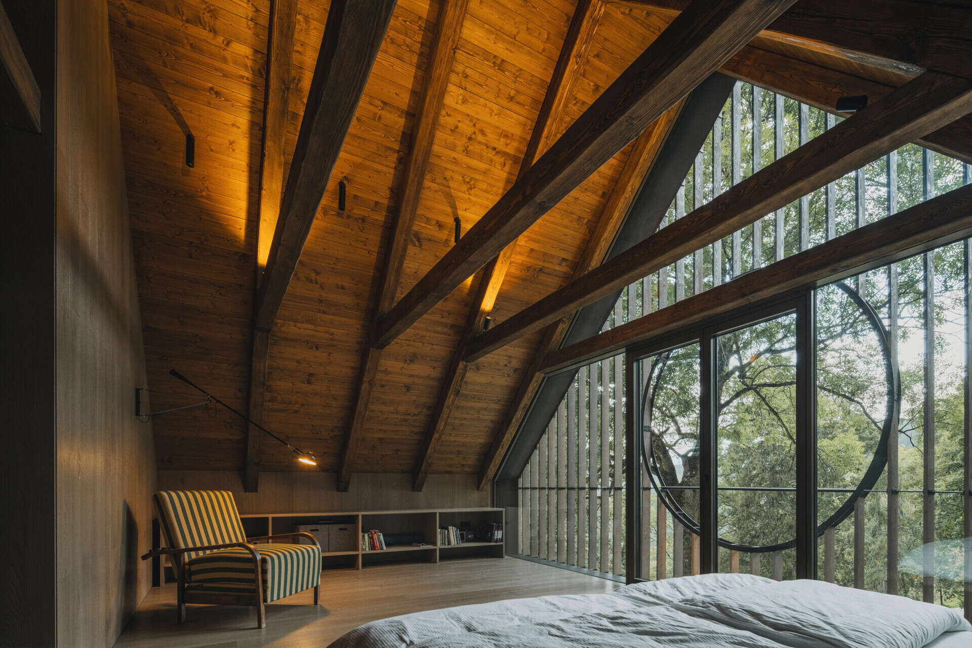 Mountain cottage gable bedrooms and social spaces frame expansive ridgeline views while keeping cozy scale.