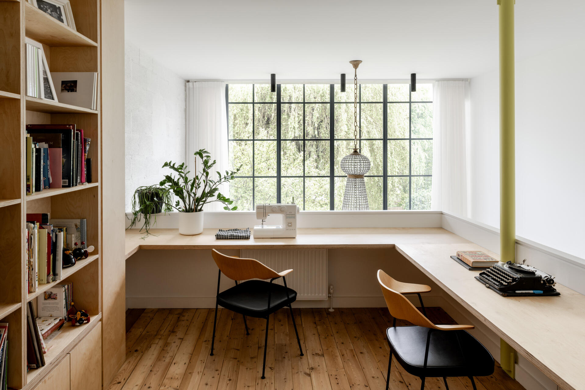 The home office supports both study and family life, reflecting the homeowners’ goal of creating a flexible space while raising children and returning to university.