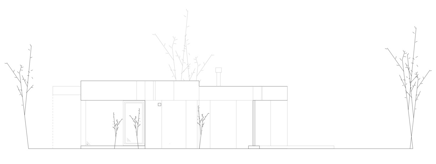 A small one bedroom concrete house on the edge of the Murska Sobota plain opens completely to the garden through sliding glass walls, exposed concrete and a fully flexible open plan.