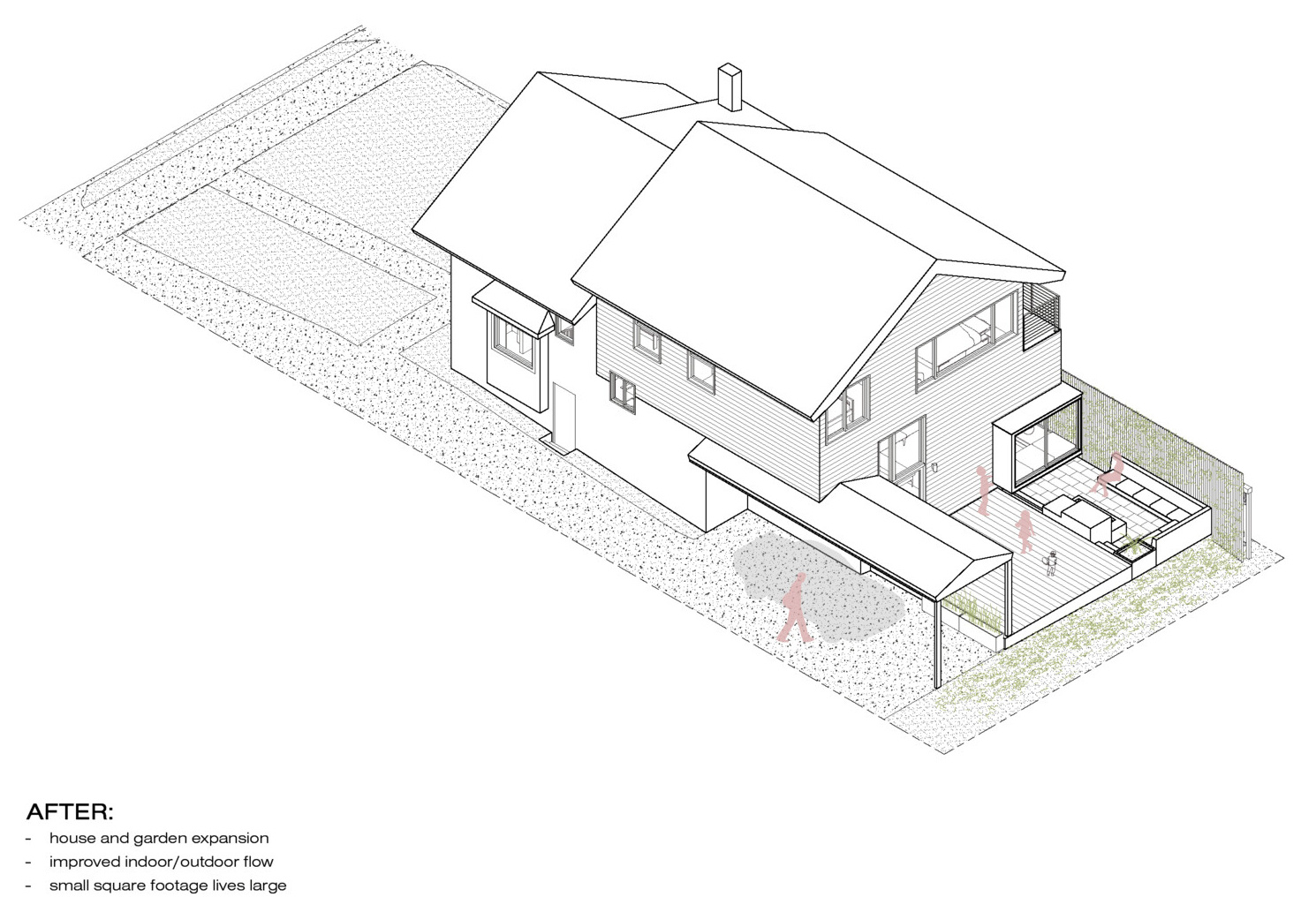 Smart architectural planning reshapes this home, using section and flow to make a small footprint feel significantly larger.