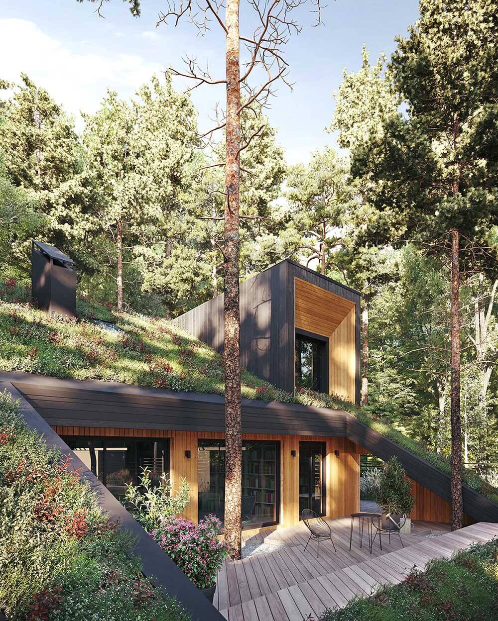 Oriented toward the sun, this home maximizes natural light while using energy-efficient windows, full insulation, and heat recovery ventilation for year-round comfort.