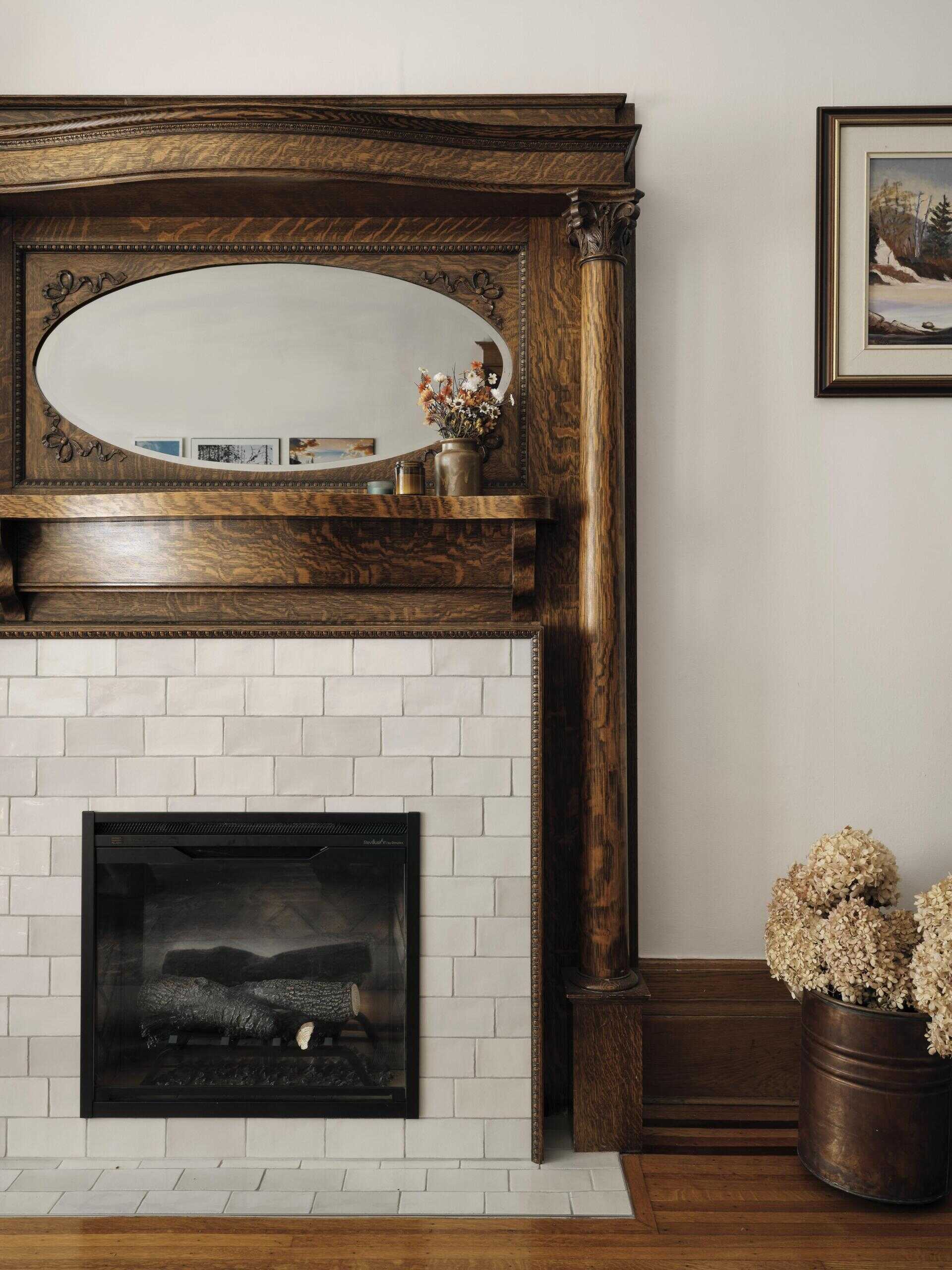 Original features such as stained glass, moldings, and woodwork were restored and remain central to the home’s identity.