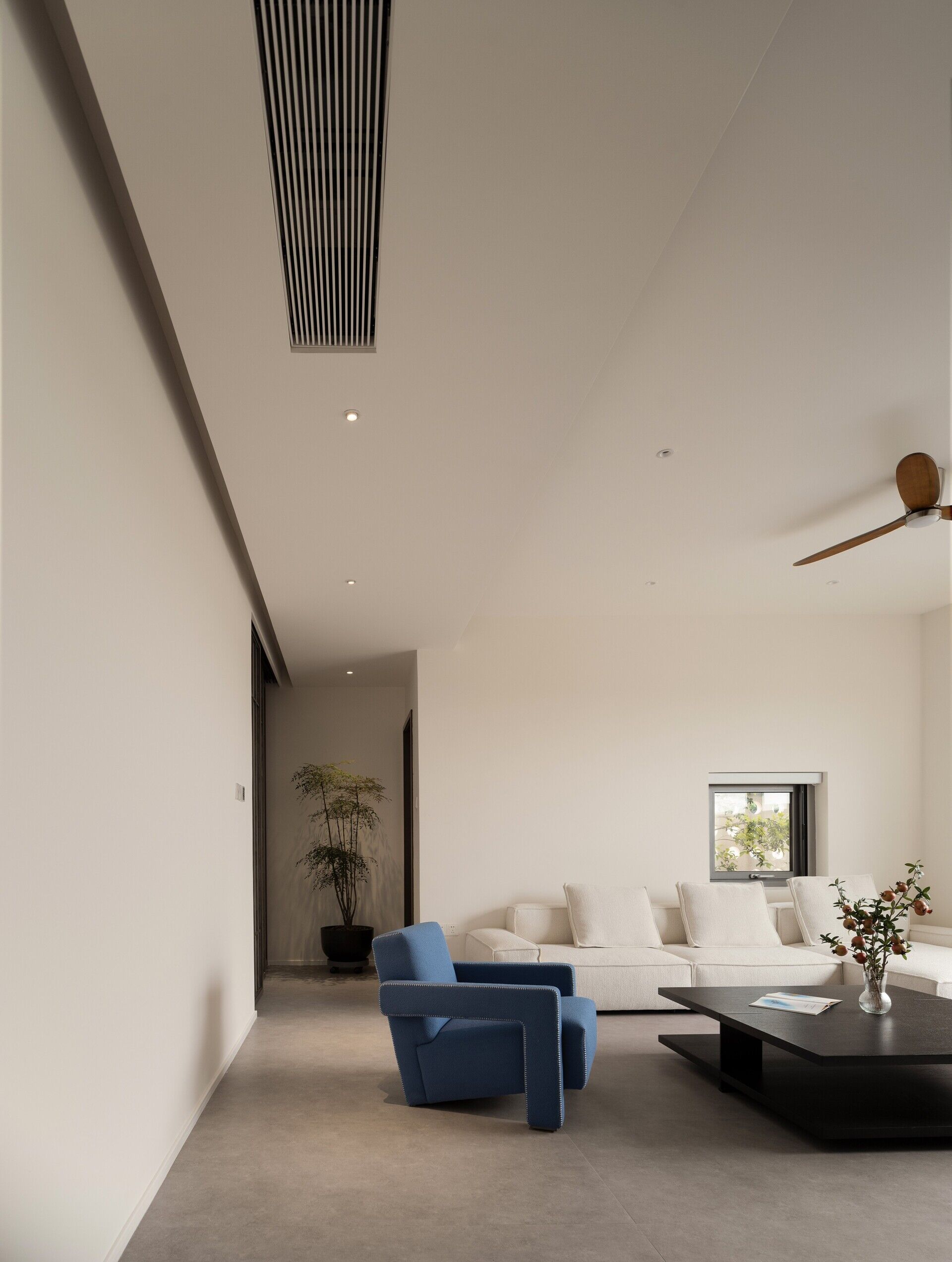 A modern split-level home with a large living room designed for a multi-generational family.