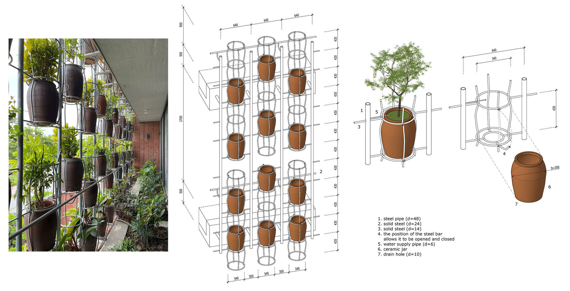 The drawings reveal how the planting system, structure, and layout work together. They show the modular logic behind the facade and the way each level is organized to support both living and growing.