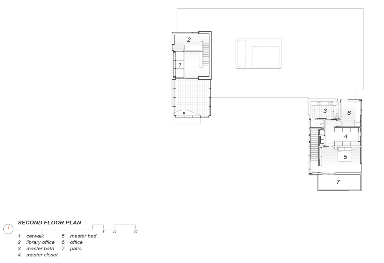See how the floor plan of Tarrytown Residence uses courtyards, gardens, and interconnected living spaces to bring natural light, privacy, and outdoor views into every part of the home.
