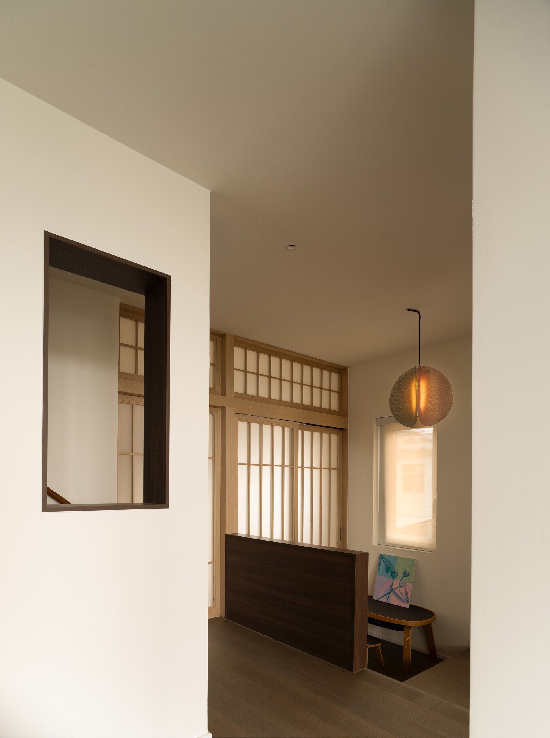A modern house interior with split-levels.