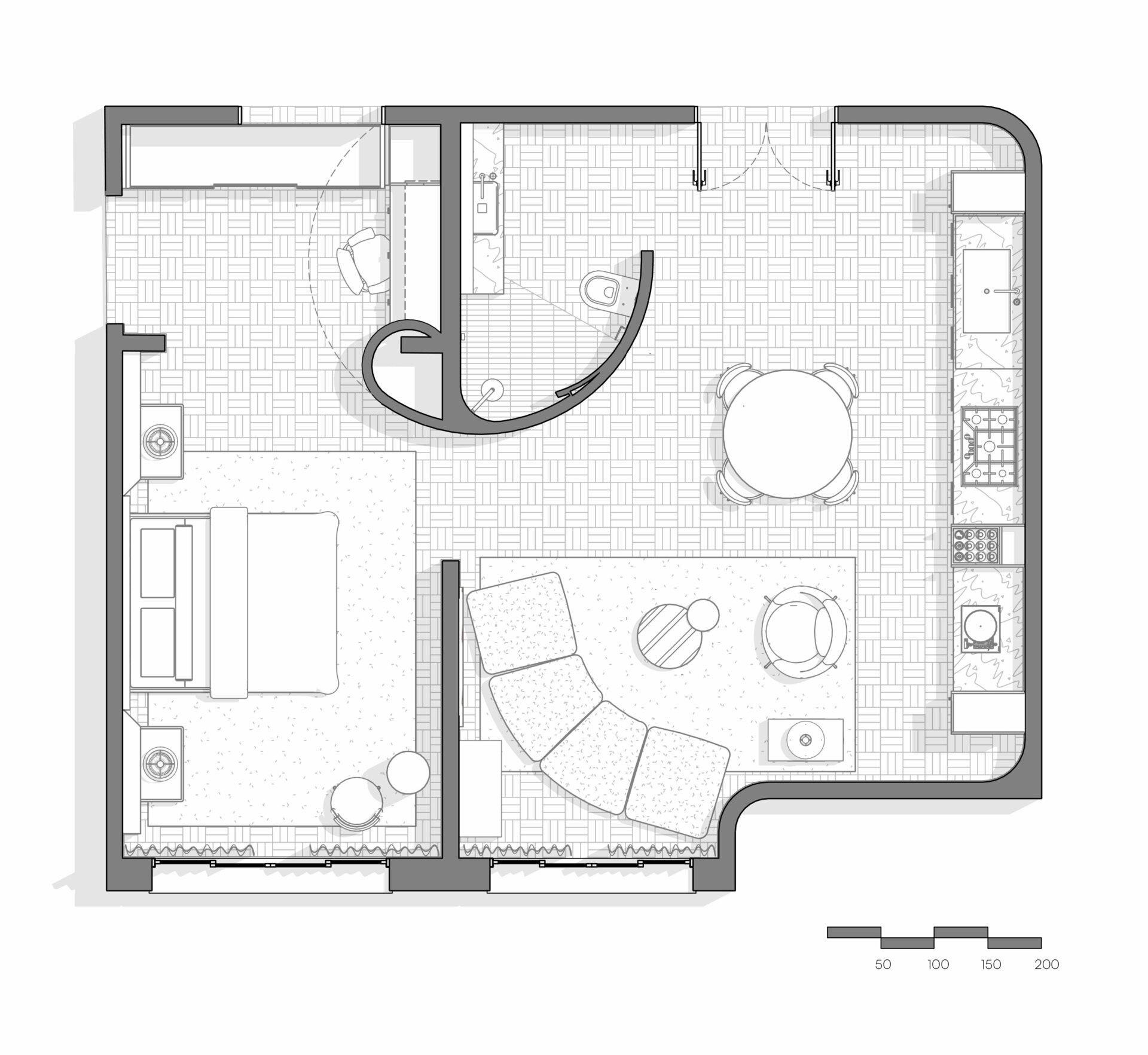 The Semibreve Studio by Clara Nahas combines music, architecture, art, and bold design ideas within a compact yet visually powerful home concept.