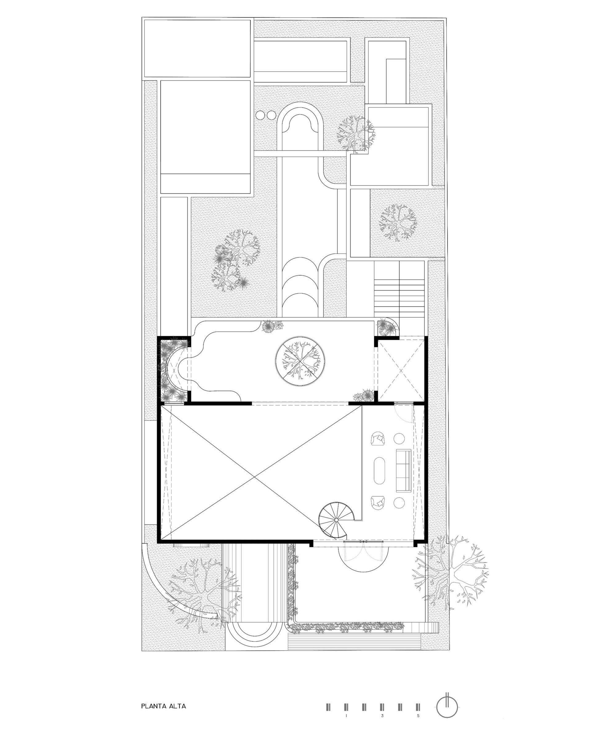 Eclipse House in Mérida, Mexico, is a striking exploration of geometry, light, and landscape. Designed by Etea and Ghostframe, the home features a dramatic double-height gallery, arch-lined walkways, circular openings that inspired its name, and lush gardens woven throughout the architecture.