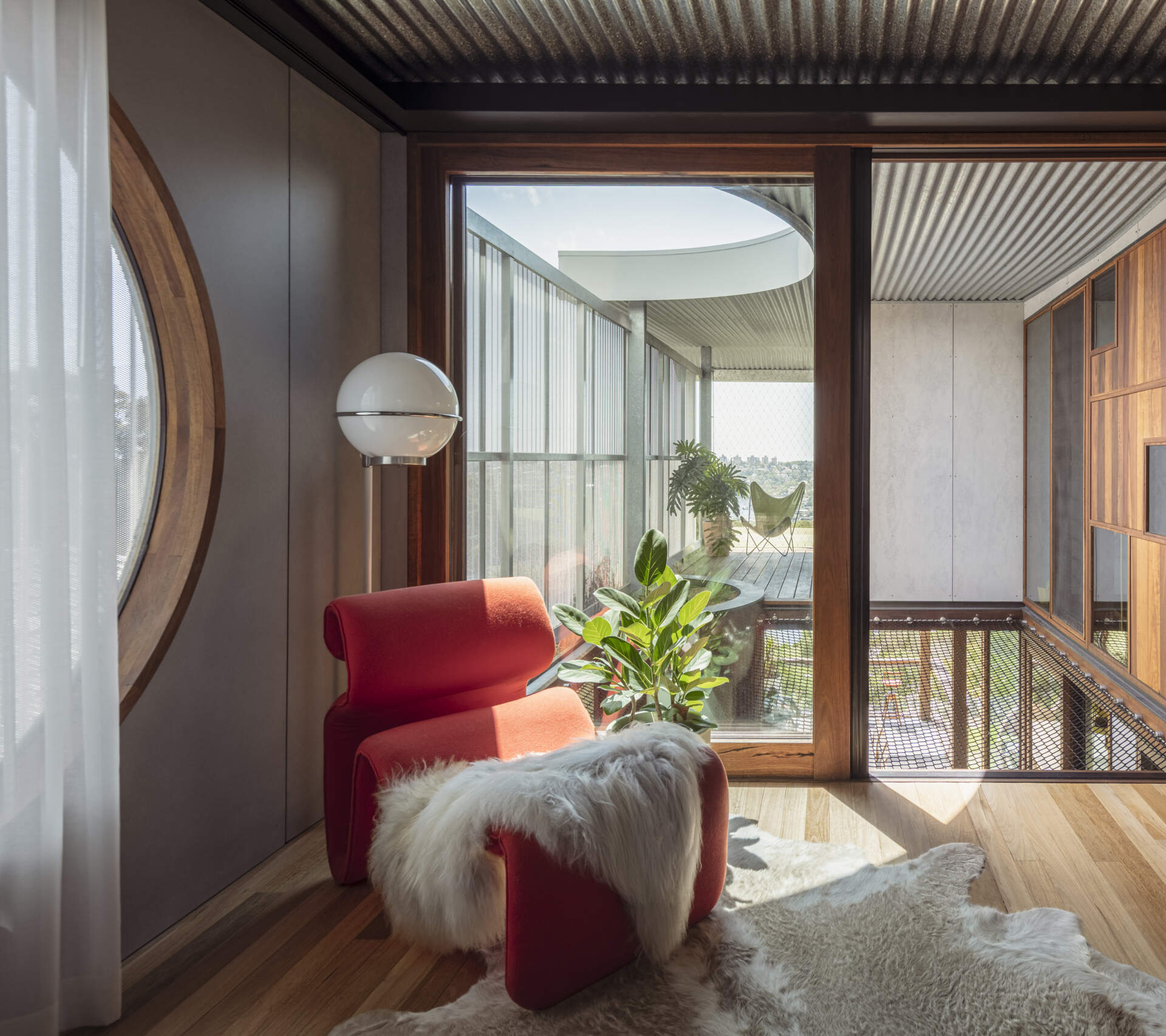 This bright home office doubles as a creative studio, offering flexible space for work, hobbies, and family activities.