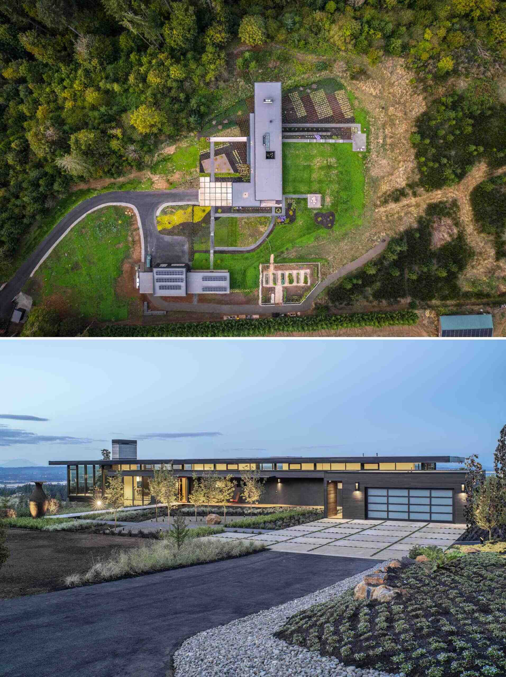 Floor-to-ceiling windows, sliding glass doors, and covered outdoor spaces help this Oregon home embrace its mountain surroundings from every angle.