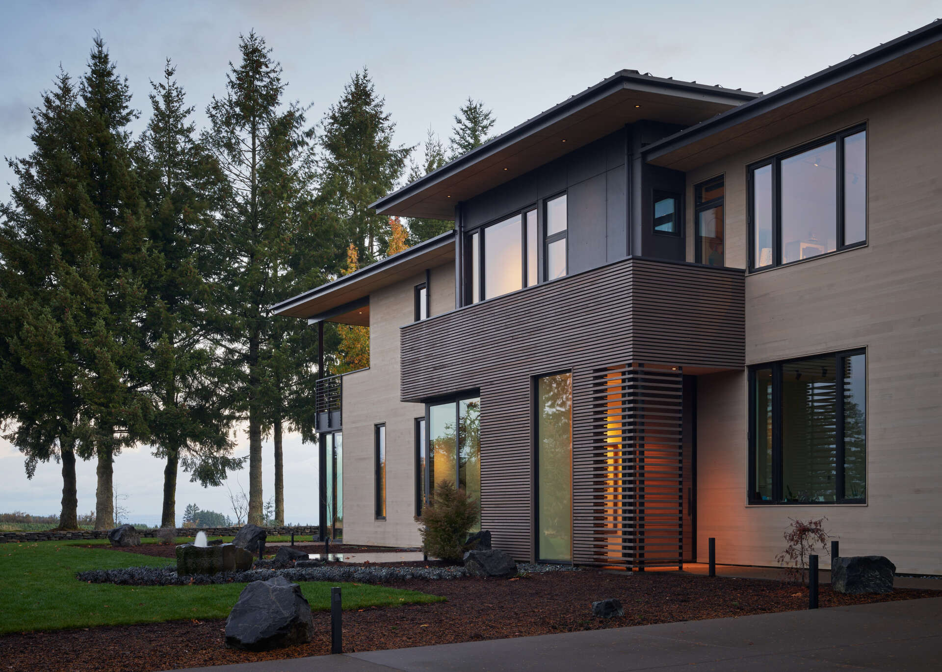 A modern house design with Japanese influences.