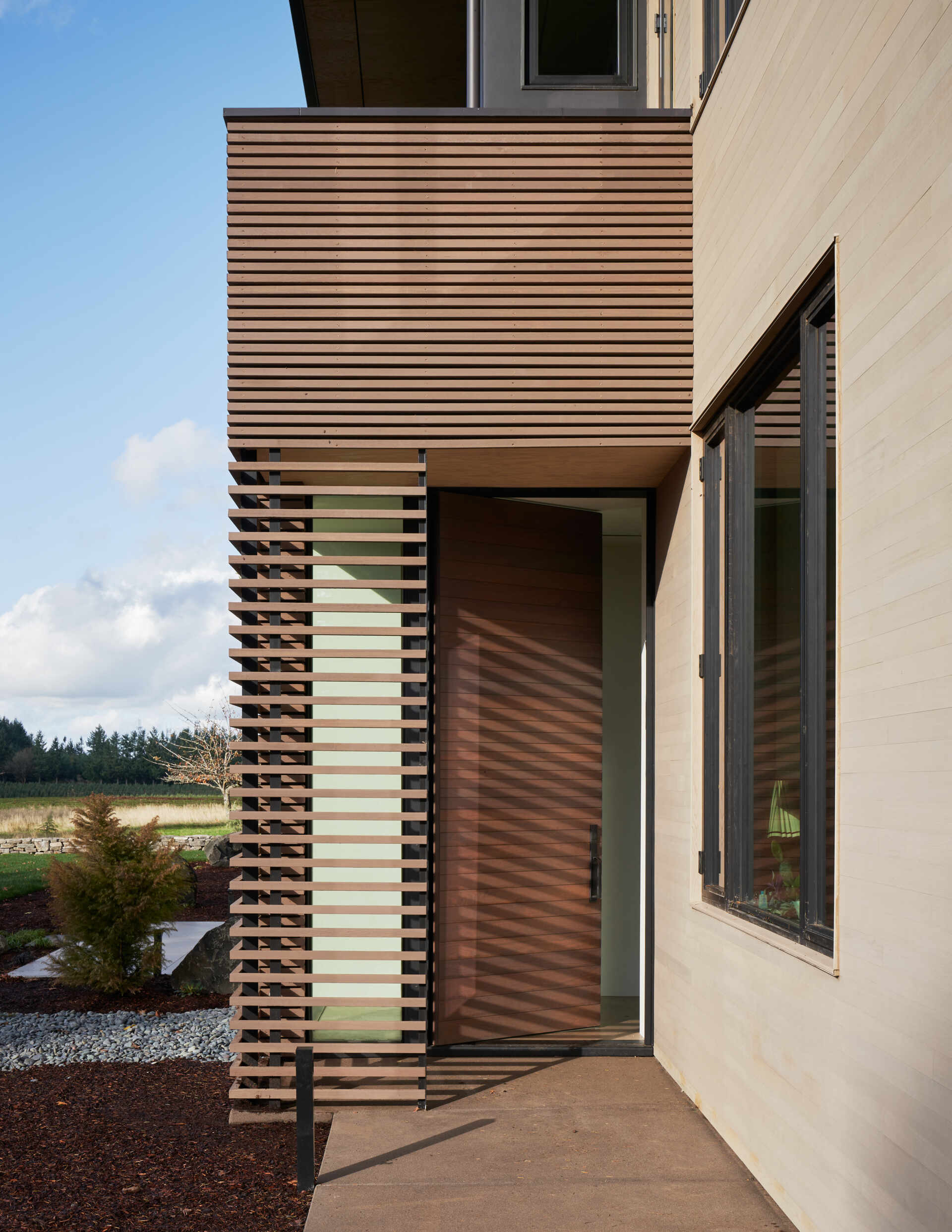 A modern house design with Japanese influences.