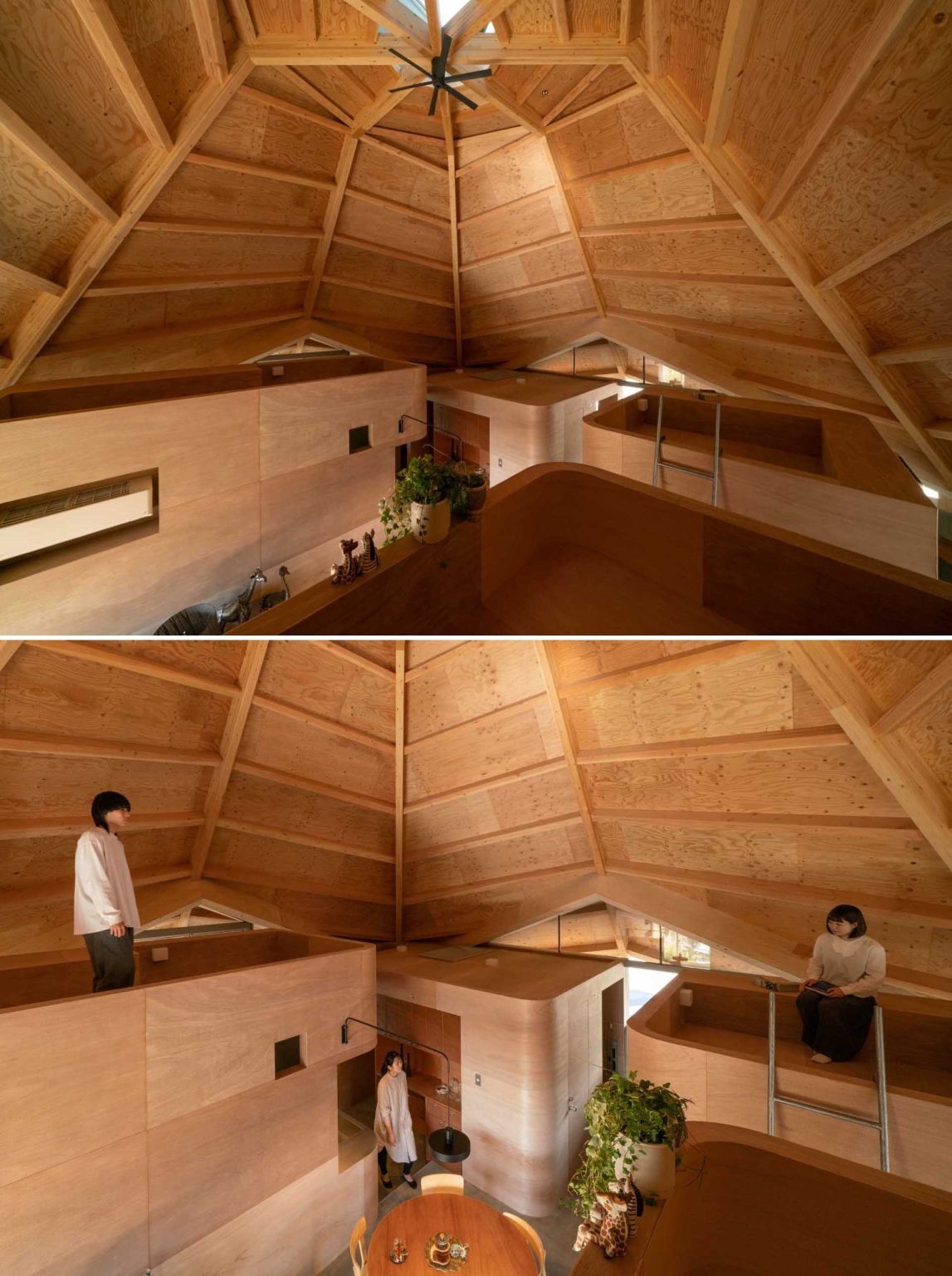 See how four sculptural boxes organize an open-plan Japanese home, creating flexible living spaces without the need for traditional rooms or hallways.