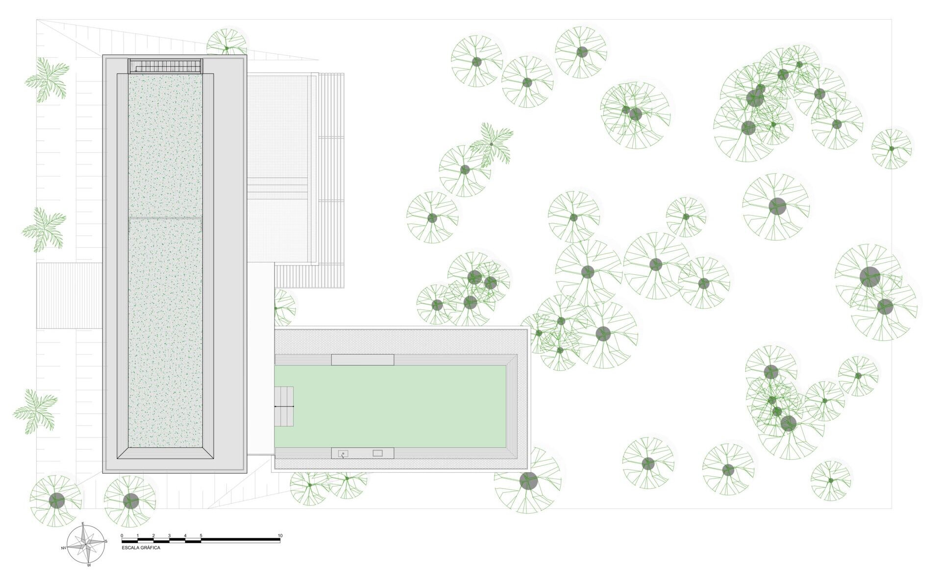 See how the plans and sections reveal the stepped design, rooftop garden, open living spaces and climate-responsive features of Muxarabi House.