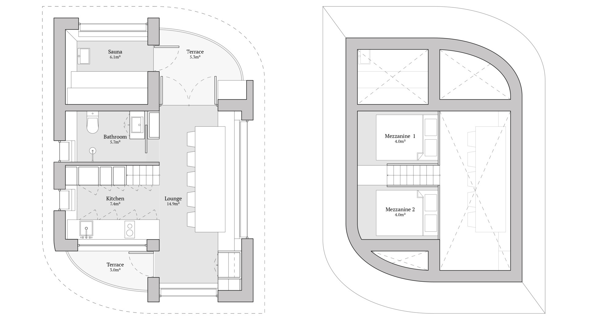 Explore the floor plans and renderings that reveal how EcoNeo fits so much into just 35 square metres.