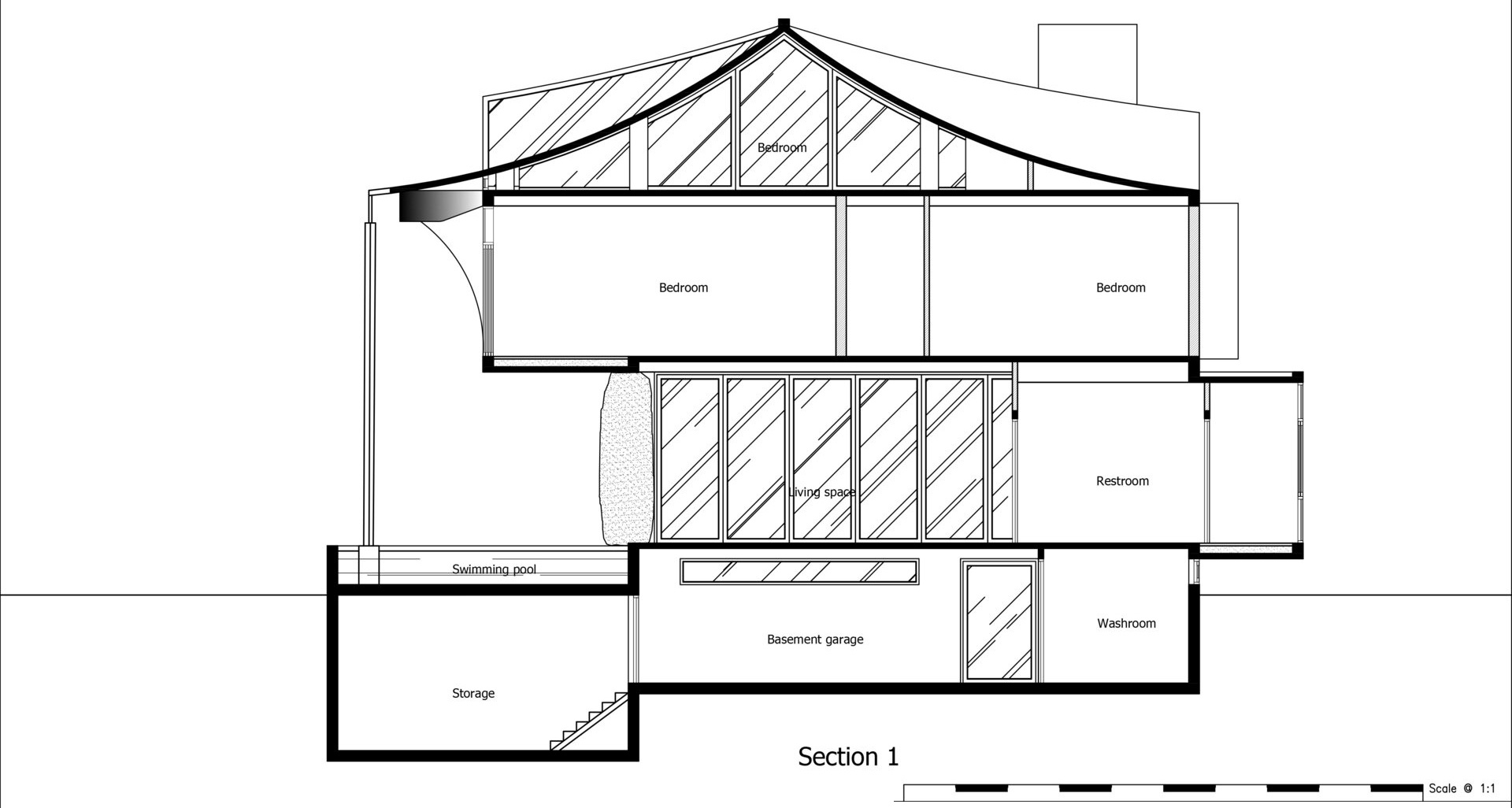 Explore the architectural drawings of TH Villa Hoi An to see how the basement, open-plan living spaces, guest suites and striking pitched roof come together in this thoughtfully organised beachfront home.