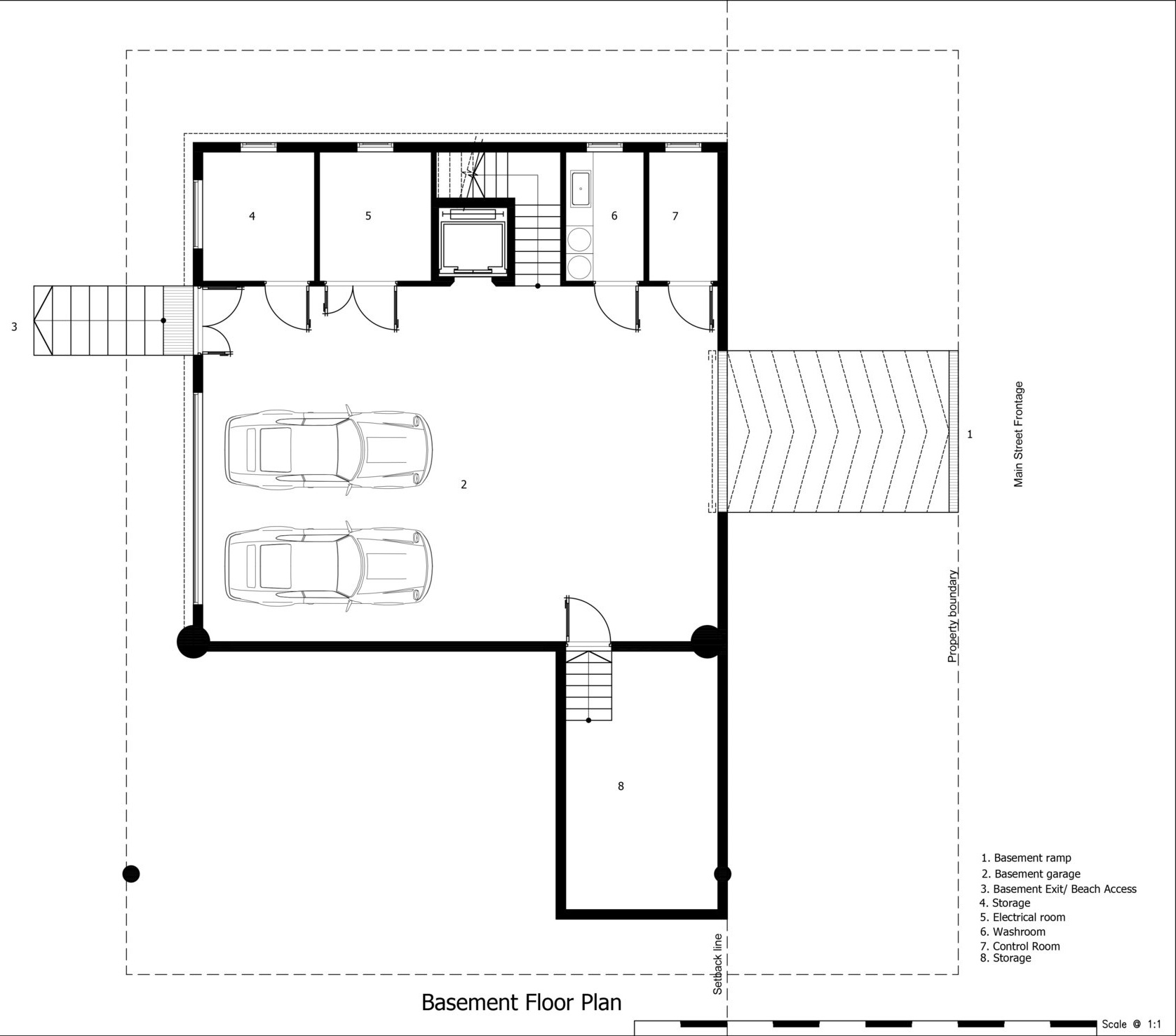 Explore the architectural drawings of TH Villa Hoi An to see how the basement, open-plan living spaces, guest suites and striking pitched roof come together in this thoughtfully organised beachfront home.