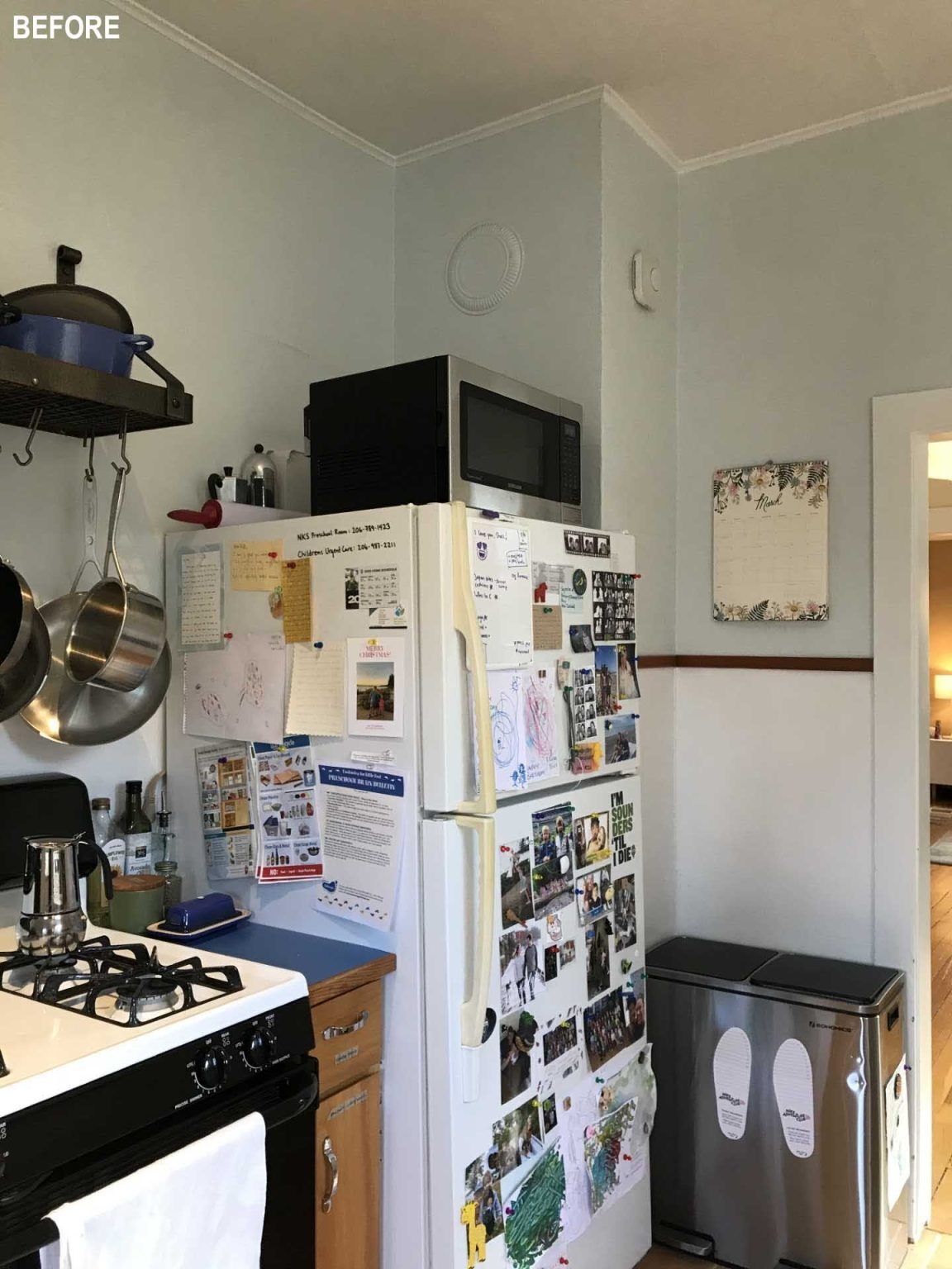 BEFORE - A smaller footprint creates a better kitchen. See how this efficient design improves storage, circulation, and everyday family living.