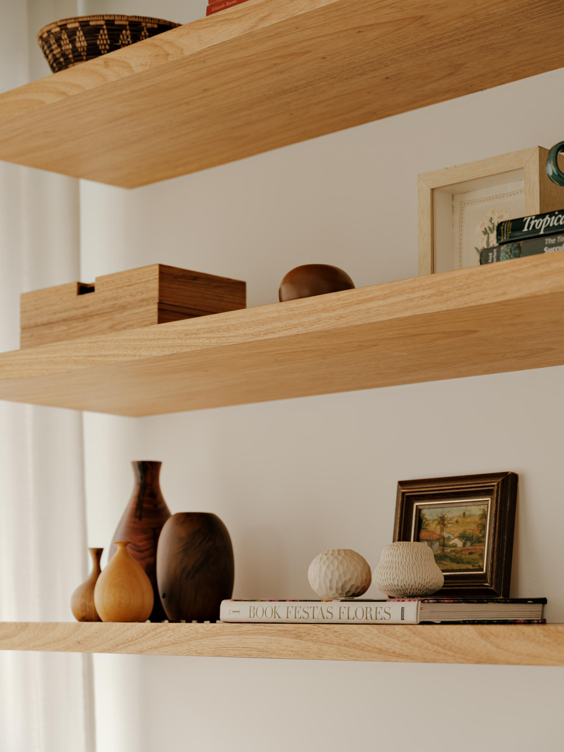 This built-in bedroom office combines floating shelves, timber joinery and smart storage in a beautifully compact layout.