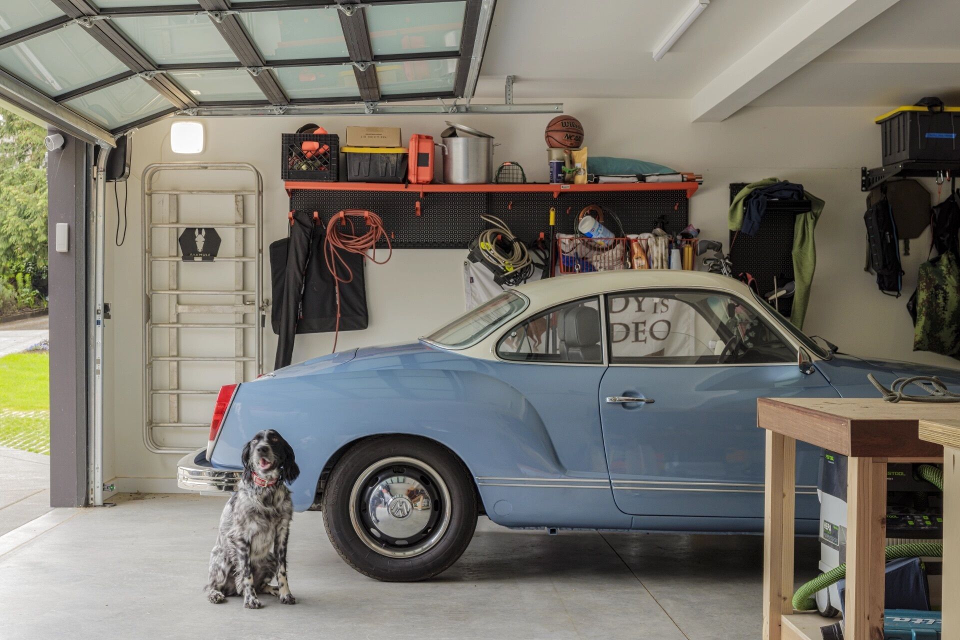 This garage proves utility spaces can do much more than store cars, adding room for fitness without sacrificing functionality.