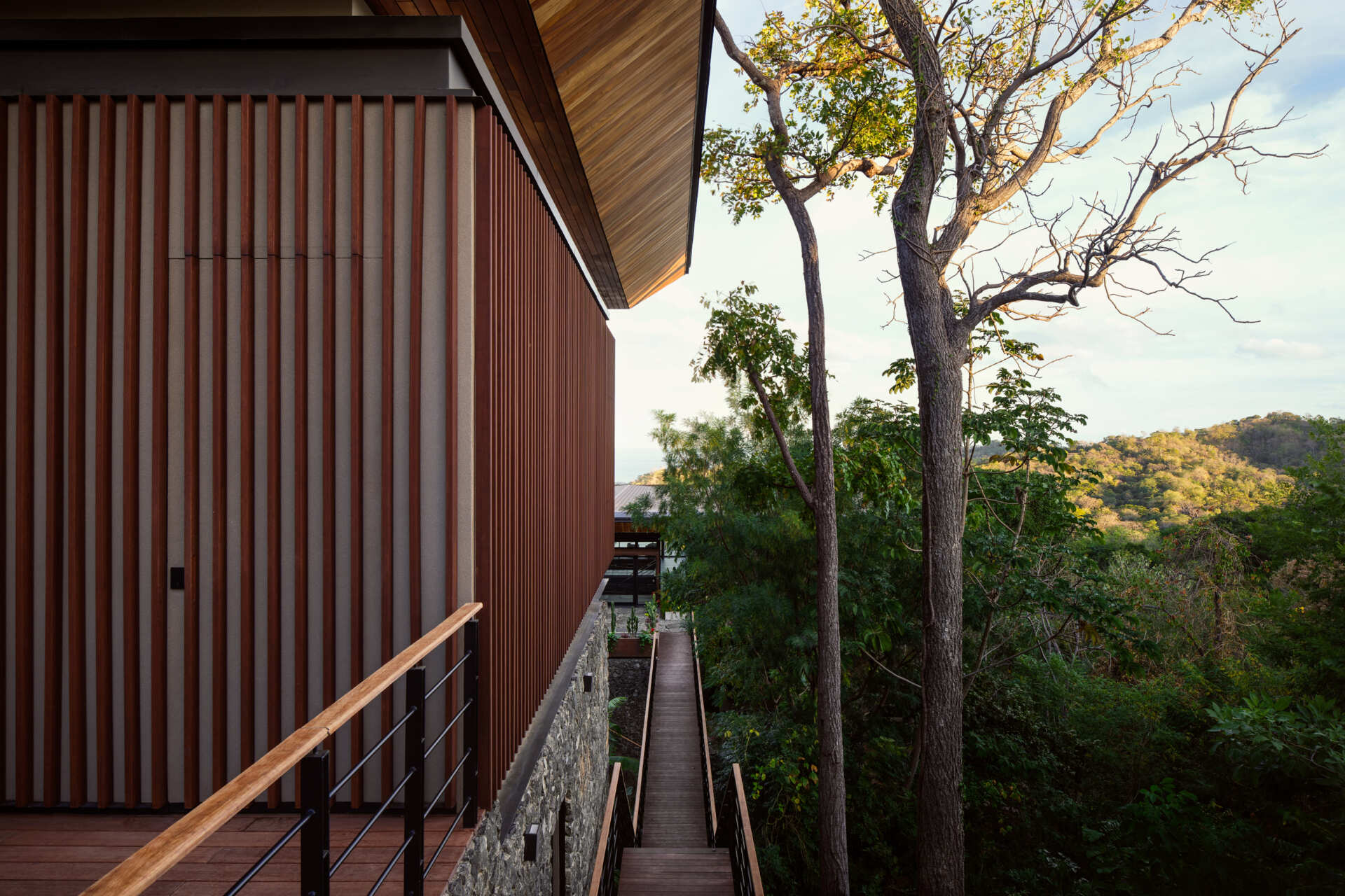 More than a connection between two buildings, this bridge offers an immersive journey through the surrounding tropical landscape.