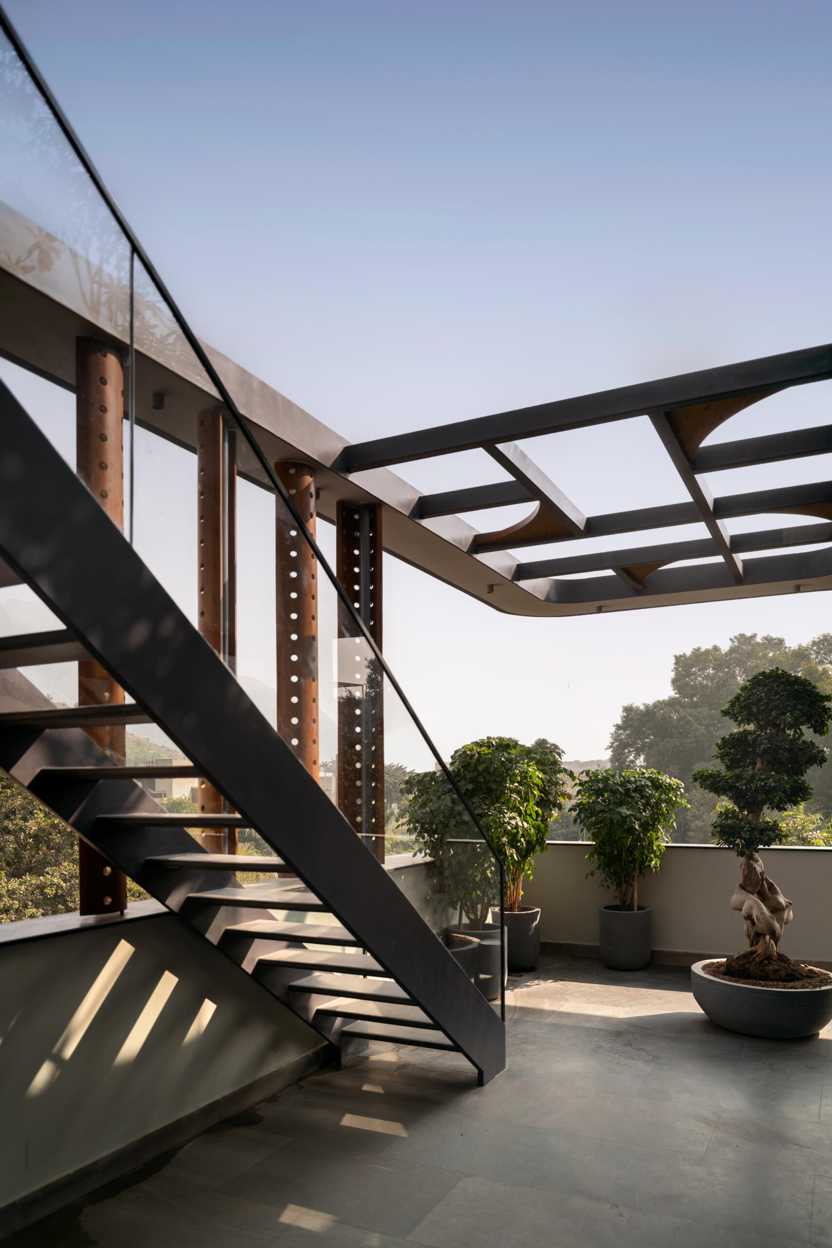 Landscaped rooftop terraces and a staircase add another memorable layer to The Arthouse.