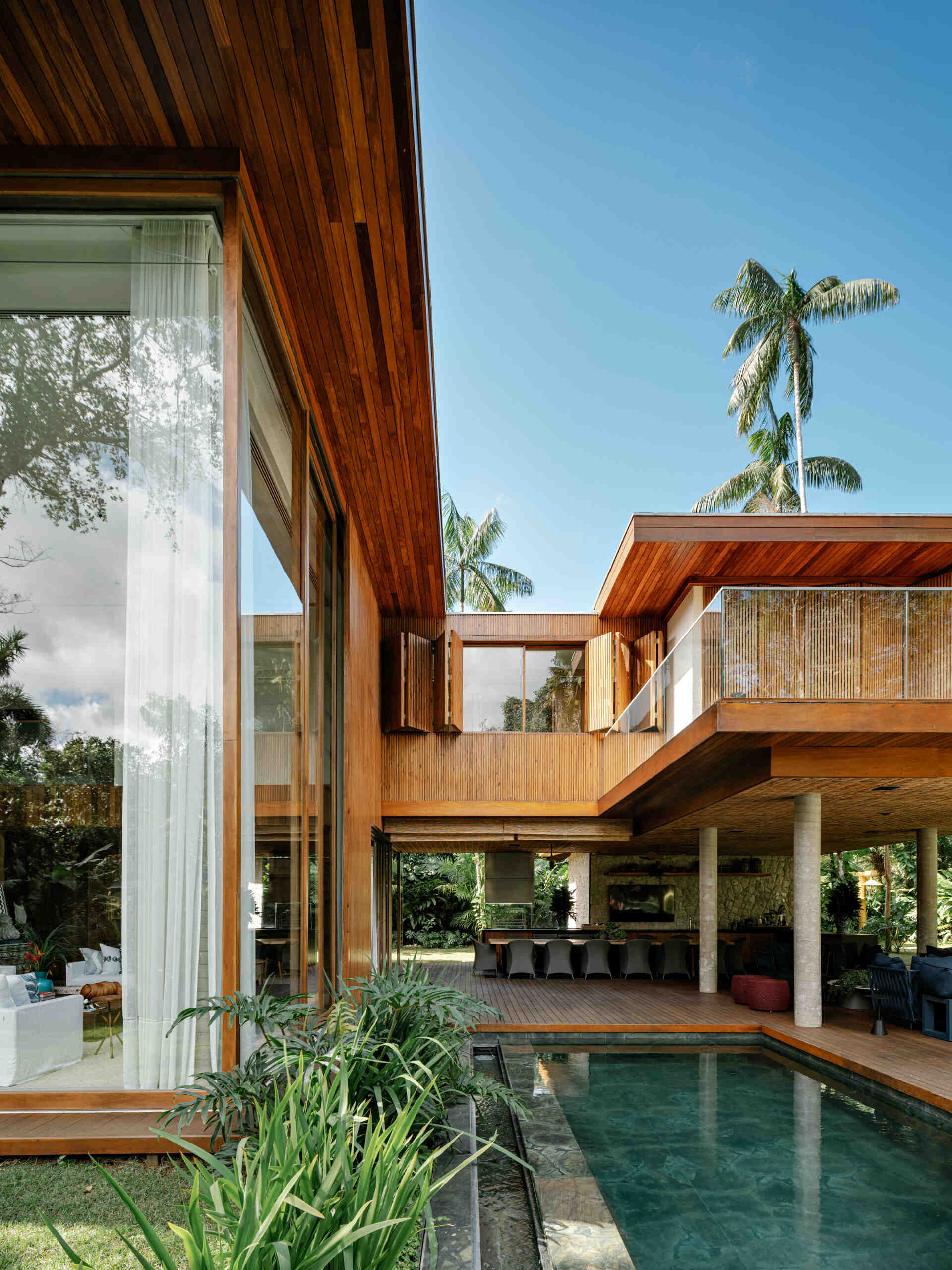 This green marble swimming pool and timber deck create one of the most beautiful outdoor spaces in the home.