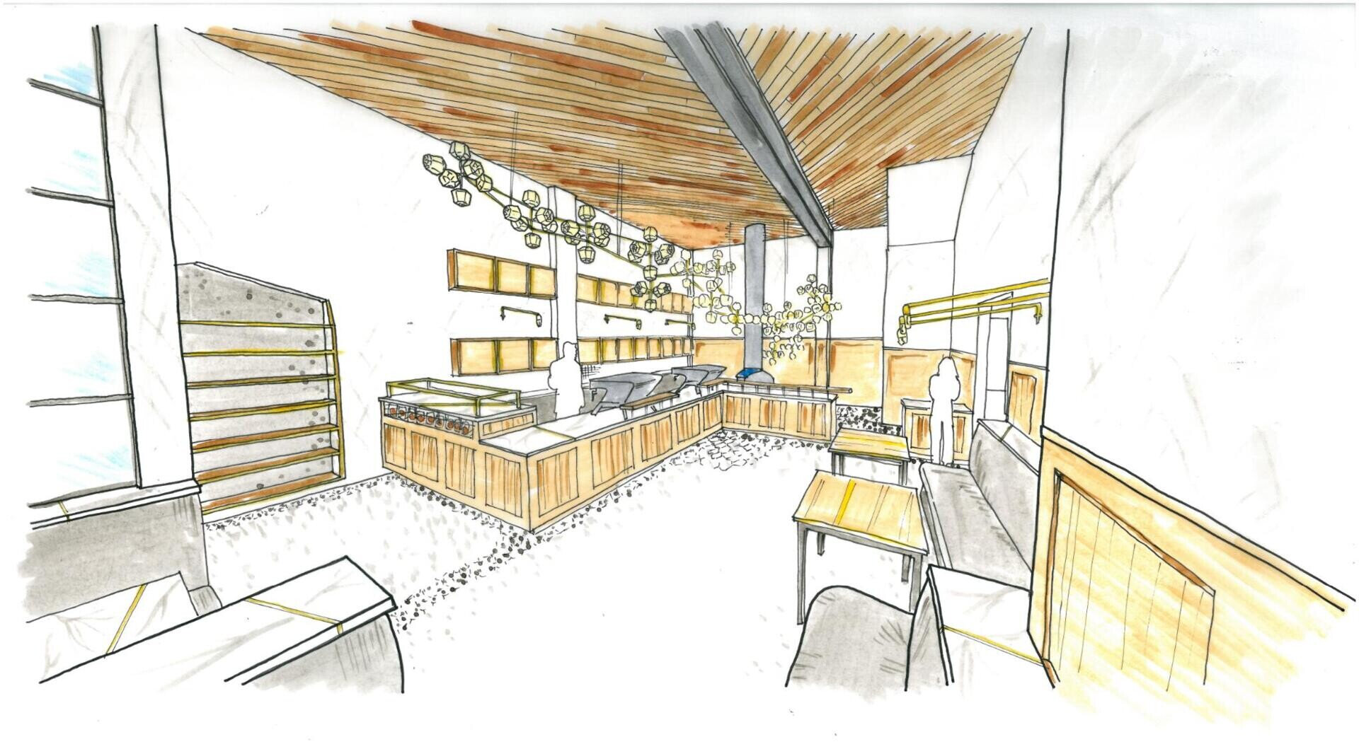 See how the original architectural drawings for Sightglass Coffee evolved into one of San Francisco's best-known café interiors, revealing the ideas behind the finished design.