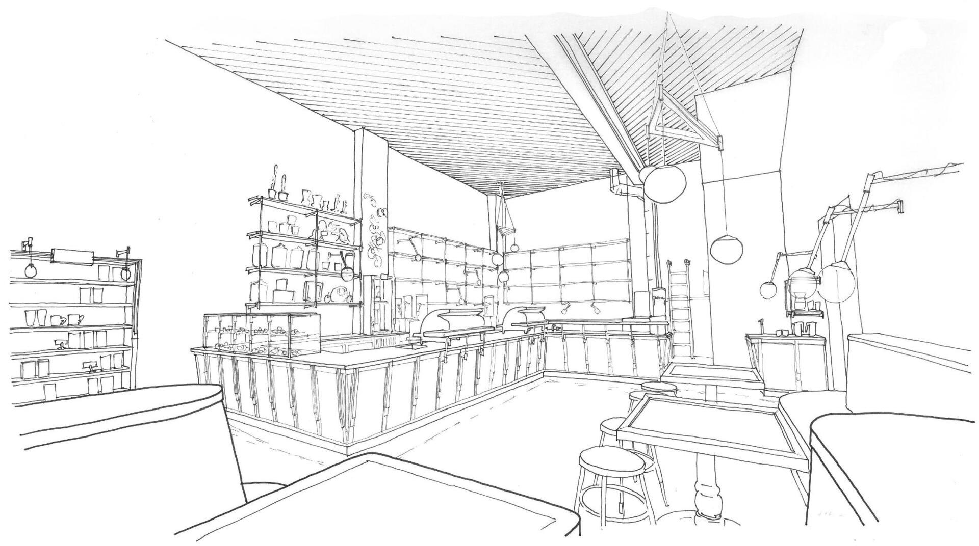 See how the original architectural drawings for Sightglass Coffee evolved into one of San Francisco's best-known café interiors, revealing the ideas behind the finished design.