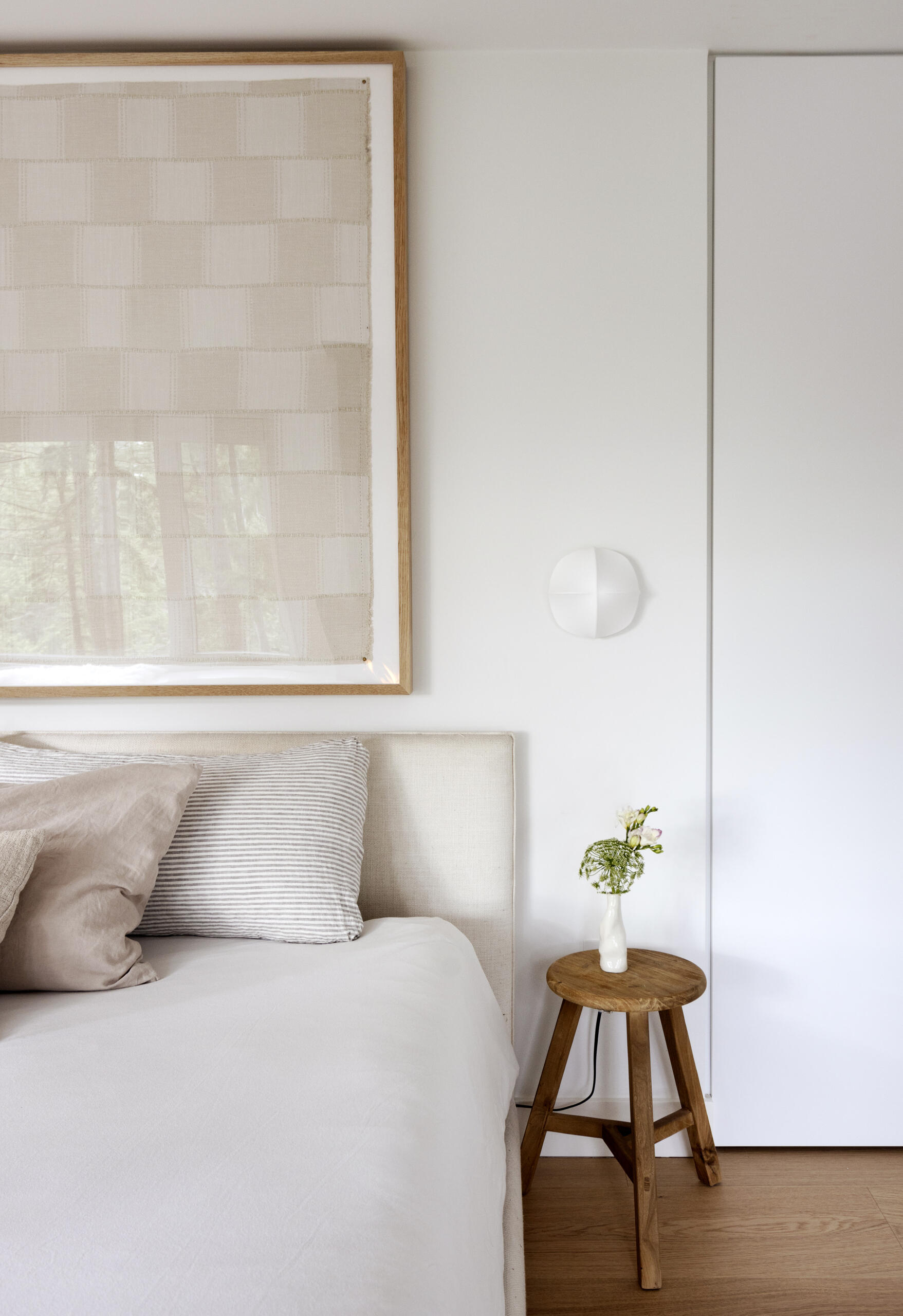 Explore the private guest suite at Westport Place House, complete with a new bathroom, forest views, earthy finishes and a wood-burning fireplace for extra warmth and comfort.