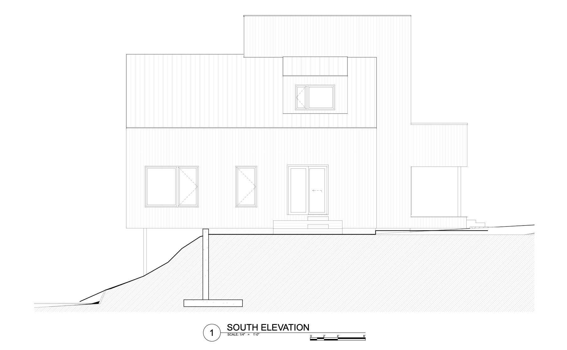 Explore the architectural drawings for the Milo House and see how its irregular volumes respond to the Vermont hillside, tree canopy and views toward the Adirondacks.