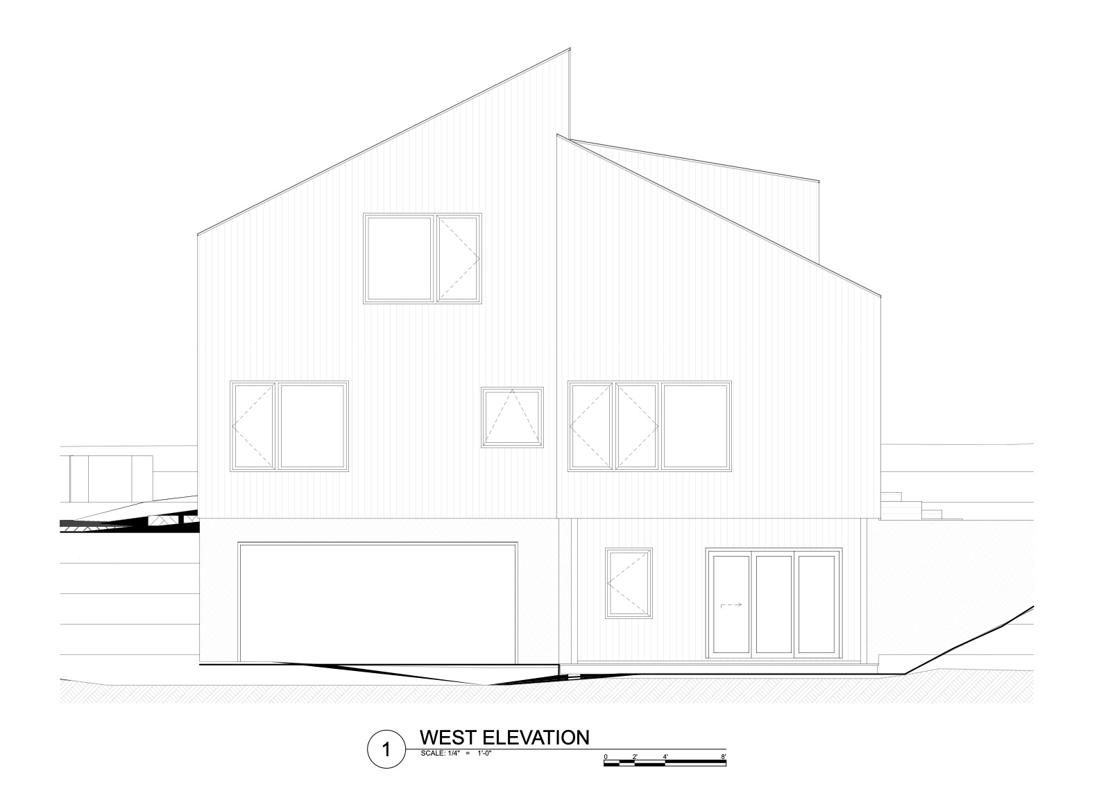 Explore the architectural drawings for the Milo House and see how its irregular volumes respond to the Vermont hillside, tree canopy and views toward the Adirondacks.