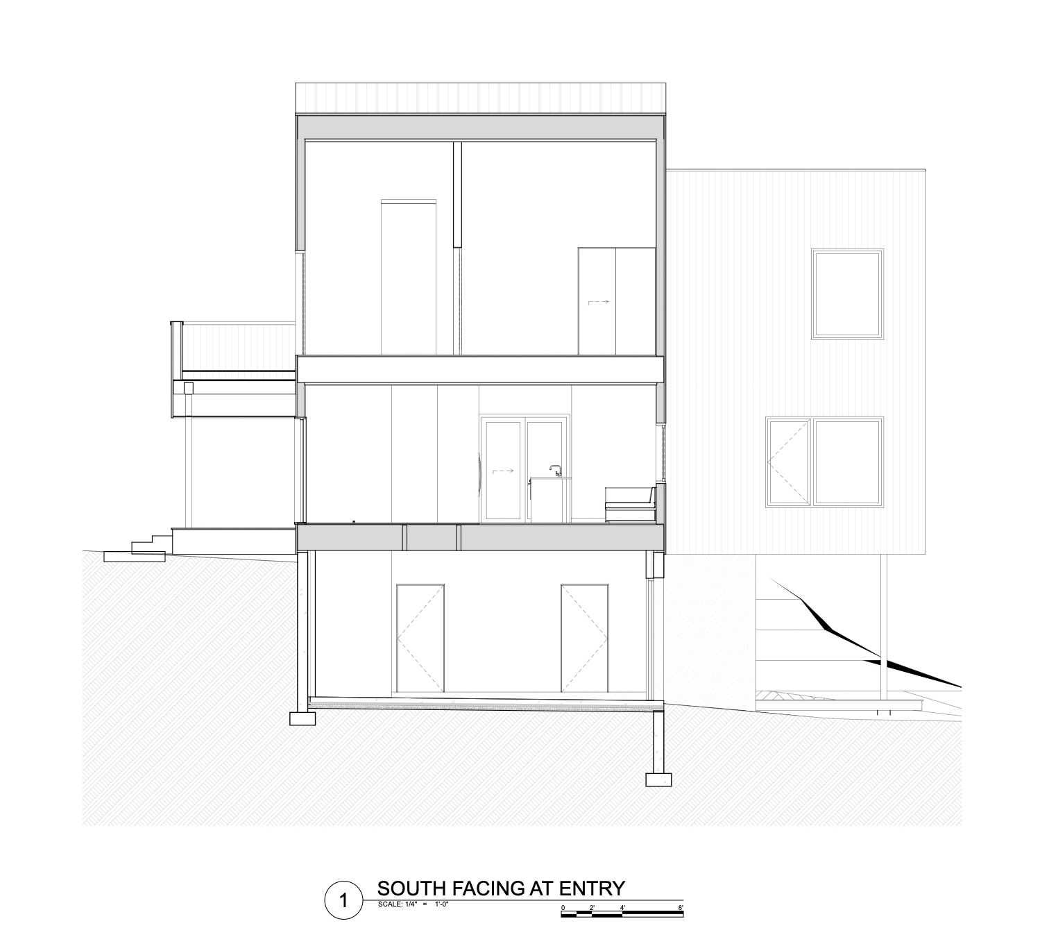 Explore the architectural drawings for the Milo House and see how its irregular volumes respond to the Vermont hillside, tree canopy and views toward the Adirondacks.