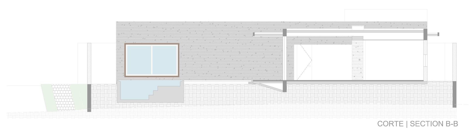 Explore the architectural drawings for Casa da Mata, a minimalist forest house in Franca, São Paulo, organized into distinct blocks and shaped by the natural changes in elevation across the site.