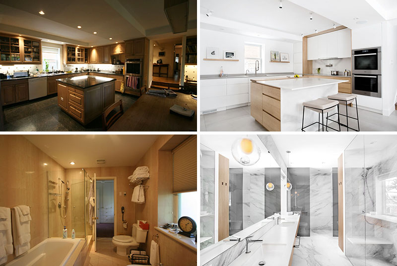 Catlin Stothers updates a 25-year-old Montreal home with a bright new kitchen, redesigned master suite, white oak details and an 18-foot bathroom vanity.