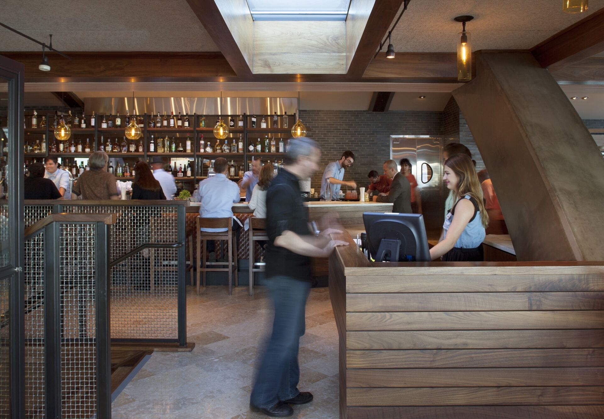 See how a former Sausalito ferry terminal was transformed into Barrel House Tavern while retaining historic features including expansive windows, cement plaster arches, and a reclaimed maple ceiling.