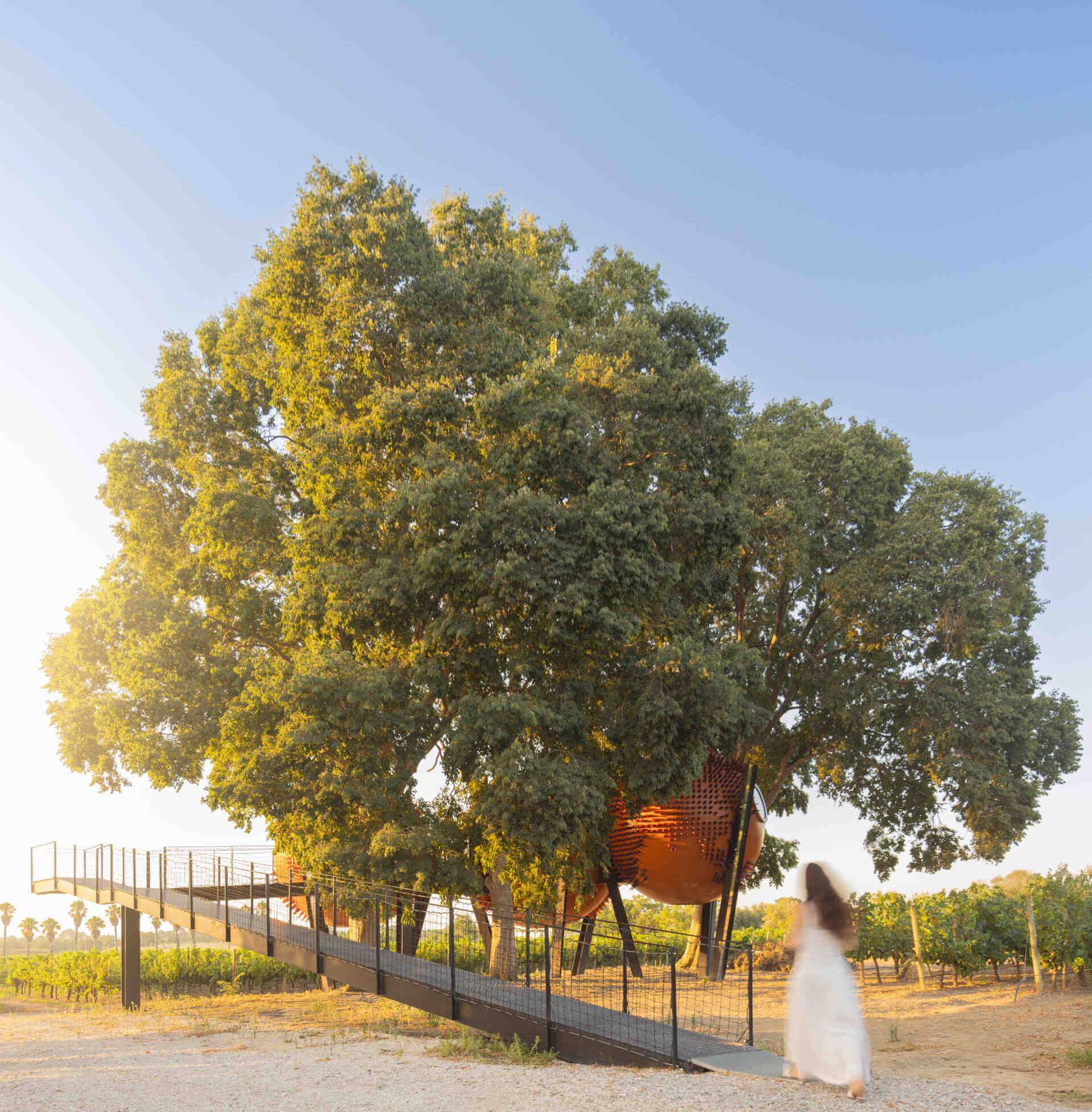 Discover ÁTOMOS by Rebelo de Andrade Studio in Setúbal, Portugal, where three sculptural spheres, recycled glass, and vineyard landscapes combine in an unforgettable architectural experience.