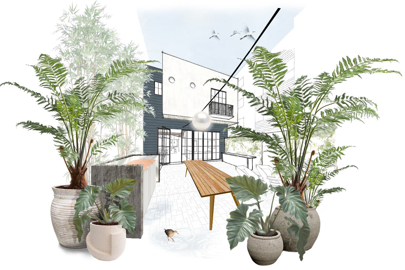 Explore the architectural drawings for this 1,600-square-foot San Francisco remodel by Studio BBA, showing the two-storey layout, central courtyard, main house and adjacent ADU.