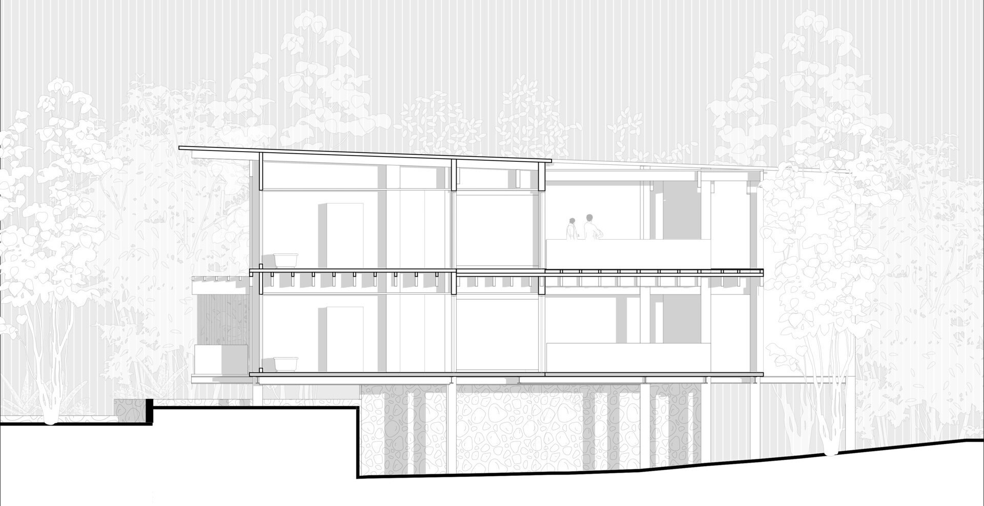 Explore the Finch Bay Galápagos Hotel expansion near Puerto Ayora, Ecuador, by Alfredo Ribadeneira Arquitectos. Prefabricated teak construction, deep roof overhangs, glass-fronted terraces, and neutral guest spaces frame views of trees and volcanic rock.