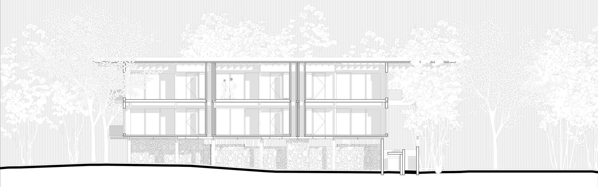 Explore the Finch Bay Galápagos Hotel expansion near Puerto Ayora, Ecuador, by Alfredo Ribadeneira Arquitectos. Prefabricated teak construction, deep roof overhangs, glass-fronted terraces, and neutral guest spaces frame views of trees and volcanic rock.