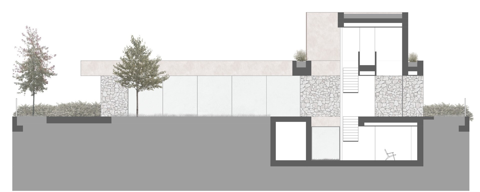 Explore the architectural drawings of House 2194 by Nordest Architecture SLP in Olot, Spain. Discover its L-shaped garden layout, three levels, and courtyards that bring daylight and greenery into the home.