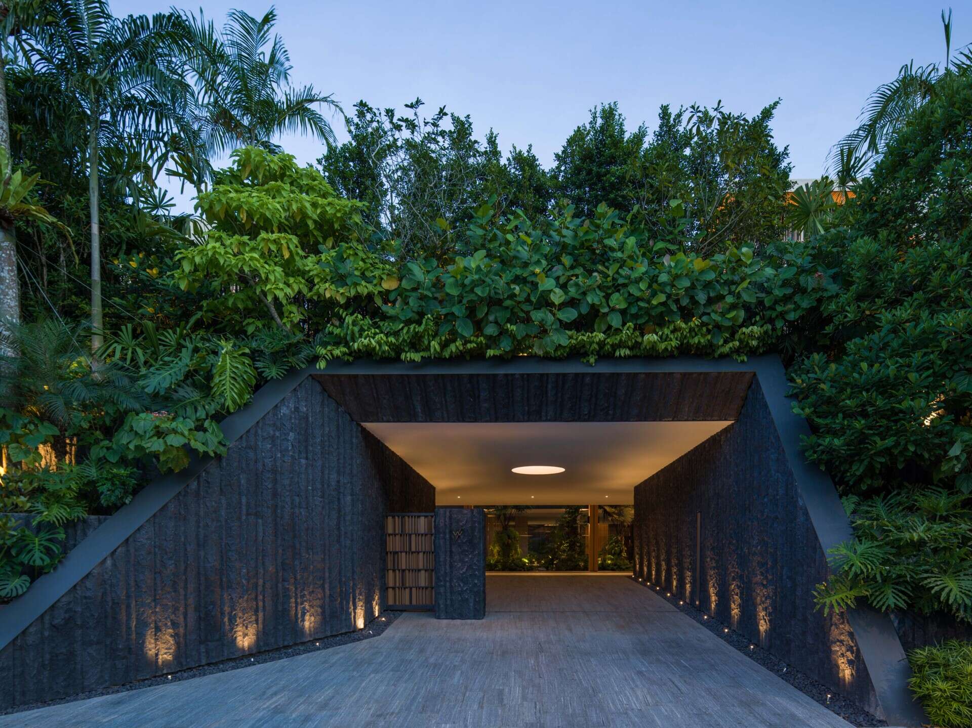 House Above The Trees by Wallflower Architecture + Design is a Singapore home shaped by water gardens, tall atriums, lush planting, filtered screens and views towards the surrounding forest.