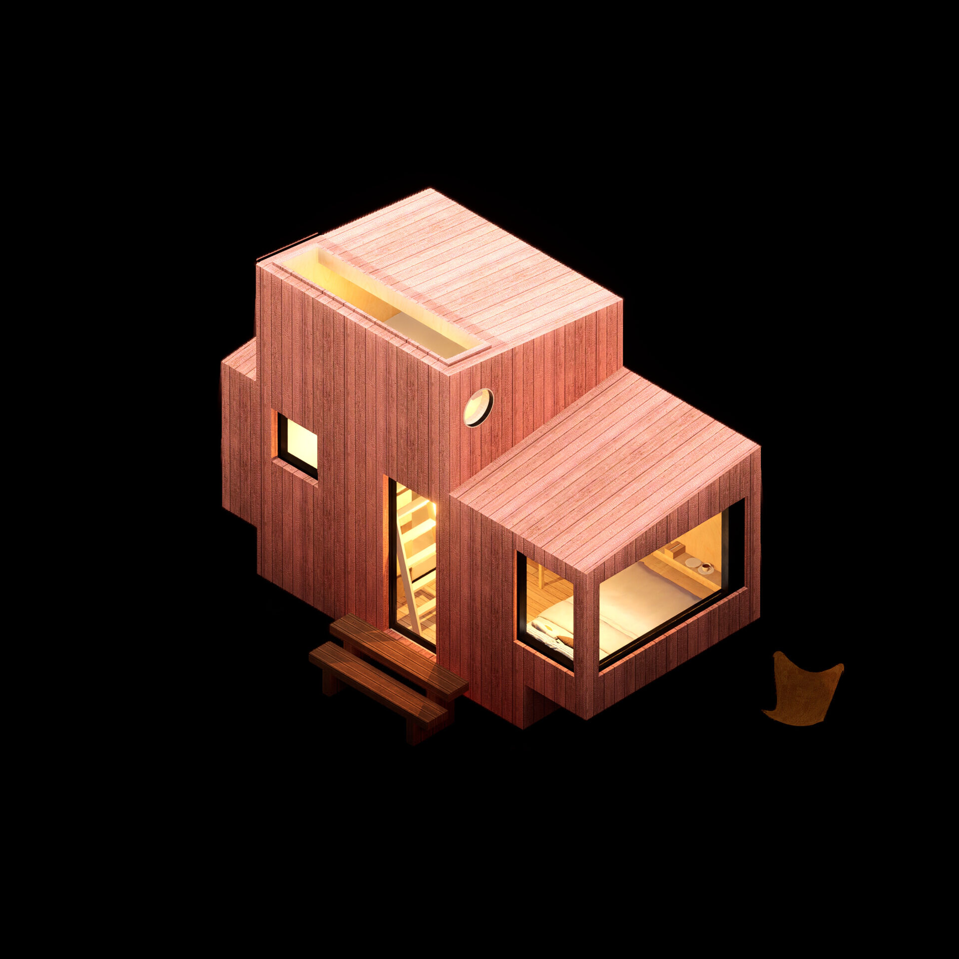 Discover how Wiki World’s Red Submarine Cabin preserves the forest around it with elevated construction, prefabricated timber systems and minimal intervention.